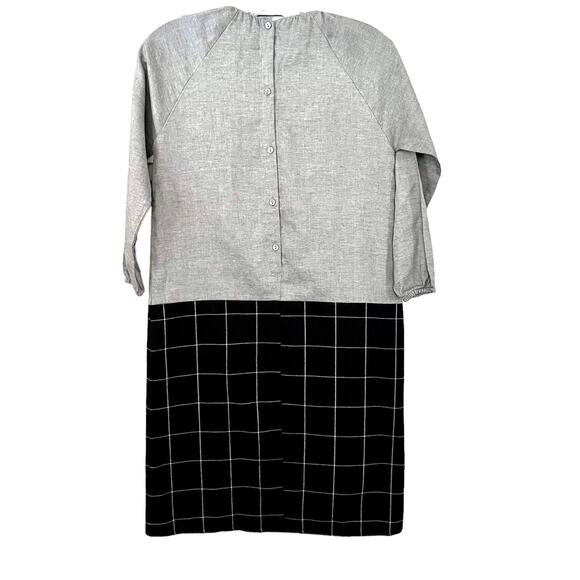 Violeta e Frederico girls gray shift dress with black white plaid skirt NWT 10 - Picture 3 of 7